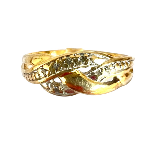 Diamond Twist Ring Vintage 8ct Gold Hallmarked Size J 1/2