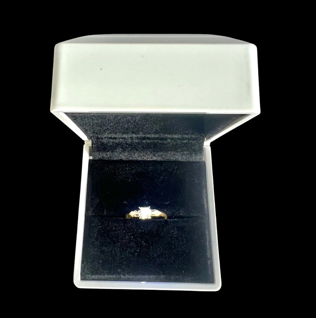 Vintage 18ct Yellow & White Gold Diamond Solitaire Ring 18CT Size K½