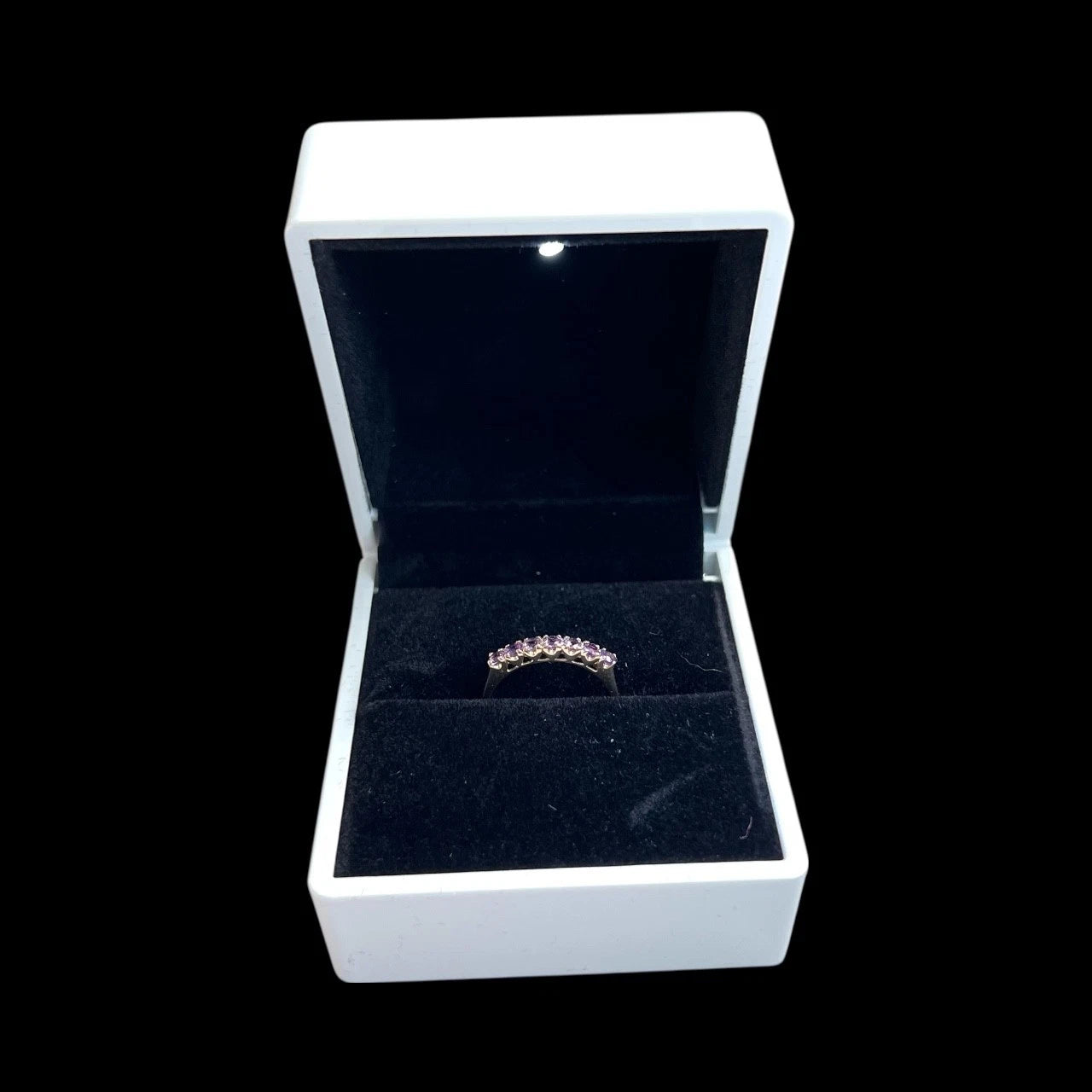 Amethyst Eternity Ring - 9ct Gold - Vintage - Size M 1/2