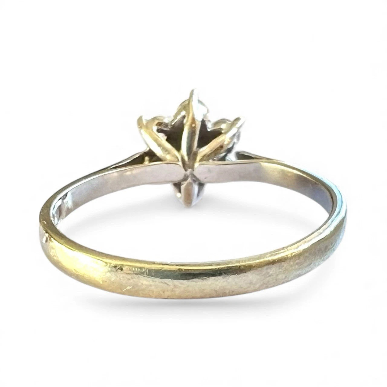 White gold ring with on a white background