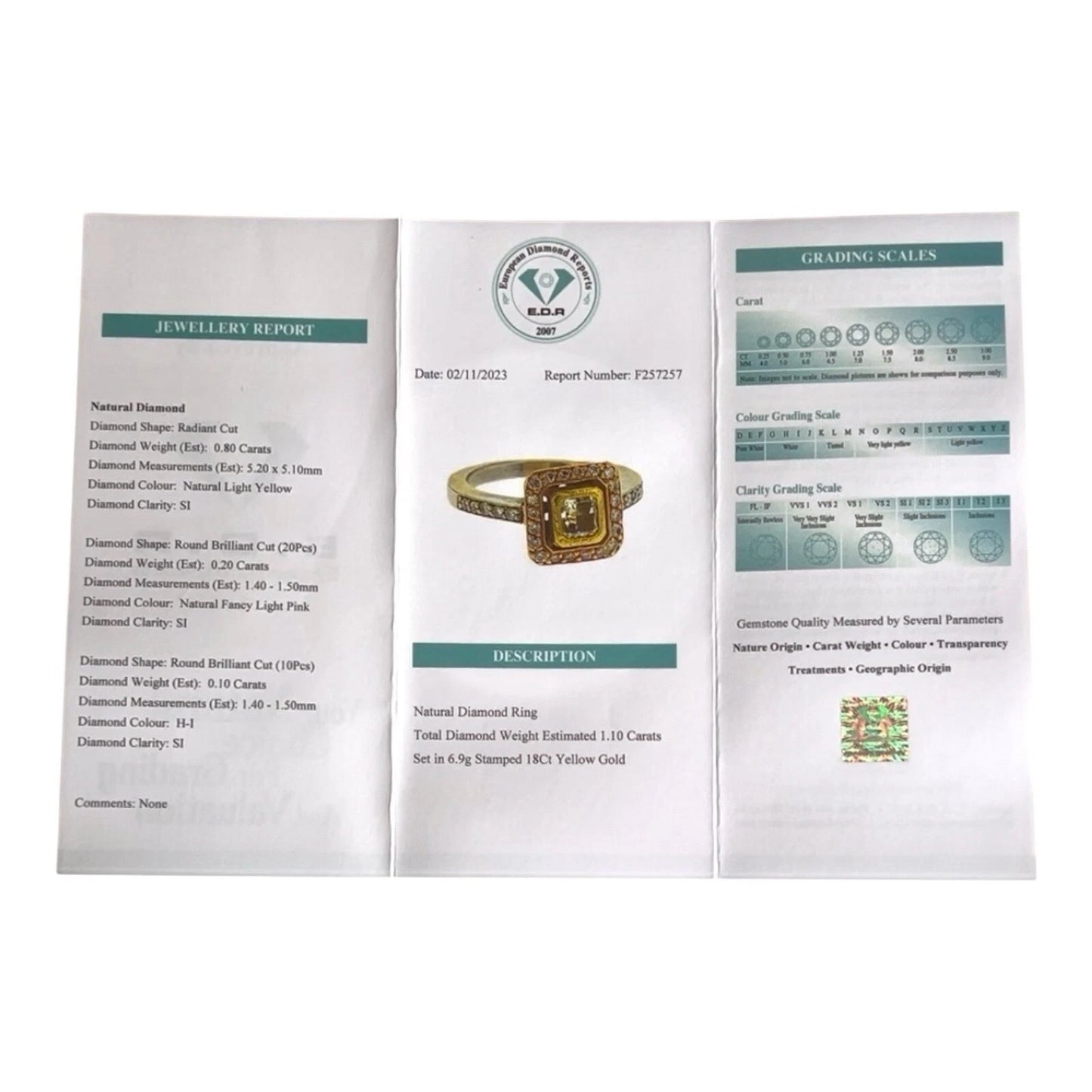 Jewellery report with a gold ring illustration on a white background